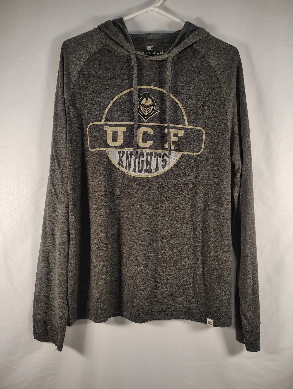 Colosseum UCF Knights Men's Dark Heather Gray Crewneck Hoodie T-shirt Medium